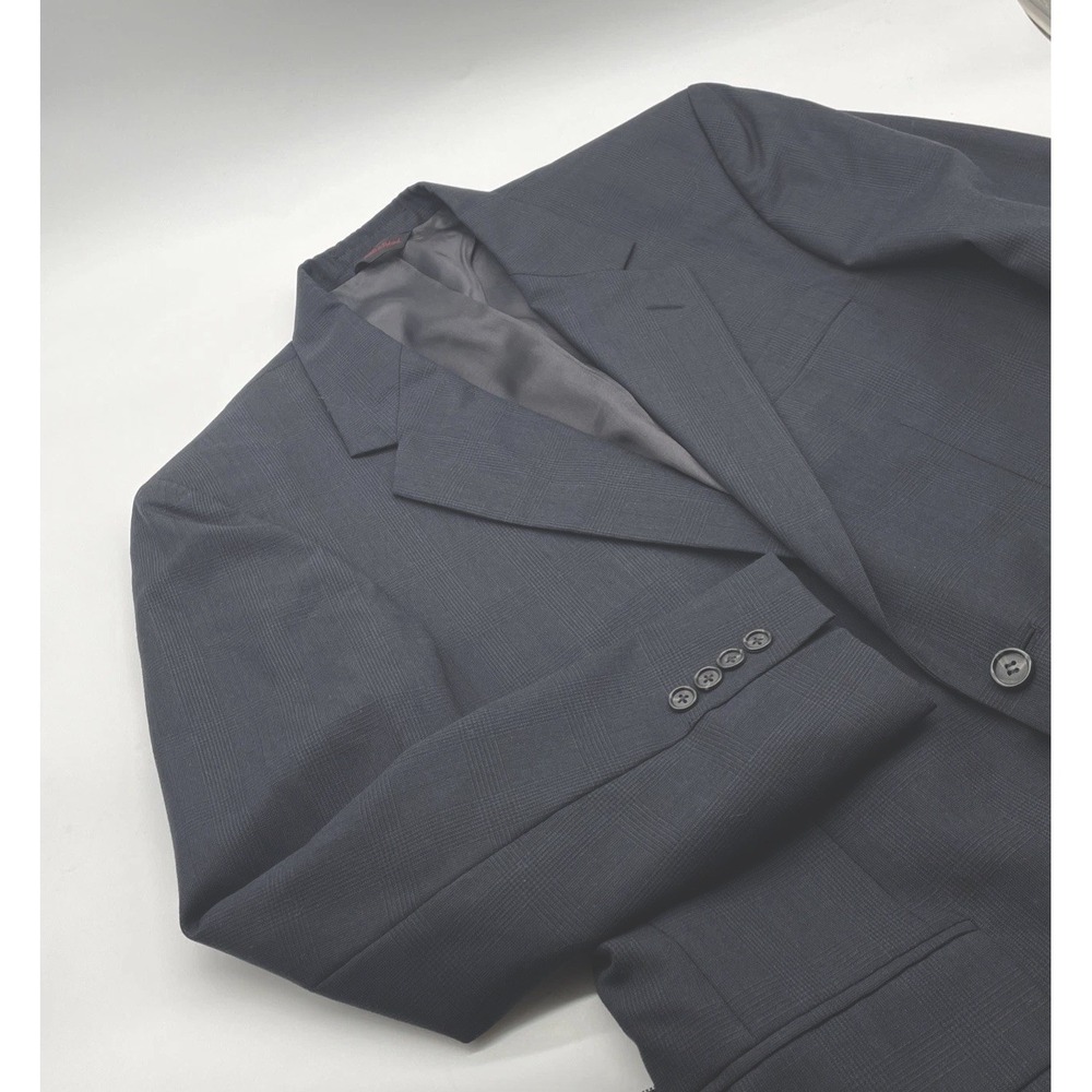 Savile Row Blue Pen Striped Blazer Men‎ 39R Two Button Jacket Wool Made In USA